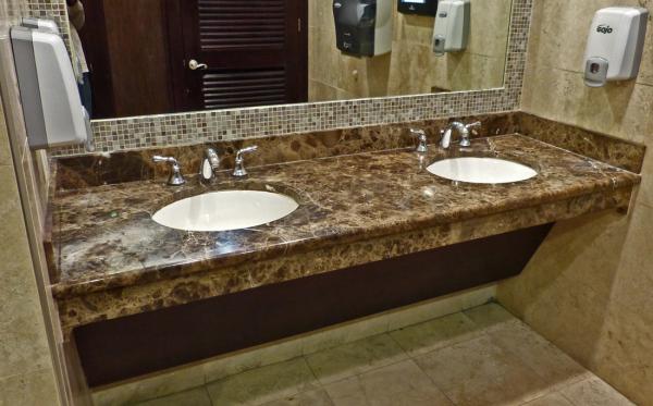 Dark Emperador Stained Marble Countertops Stone Vanity Tops For Home Decoration