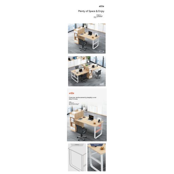 2 asientos Muebles de oficina Personal Mesa Estación de trabajo modular con cajón en estilo moderno