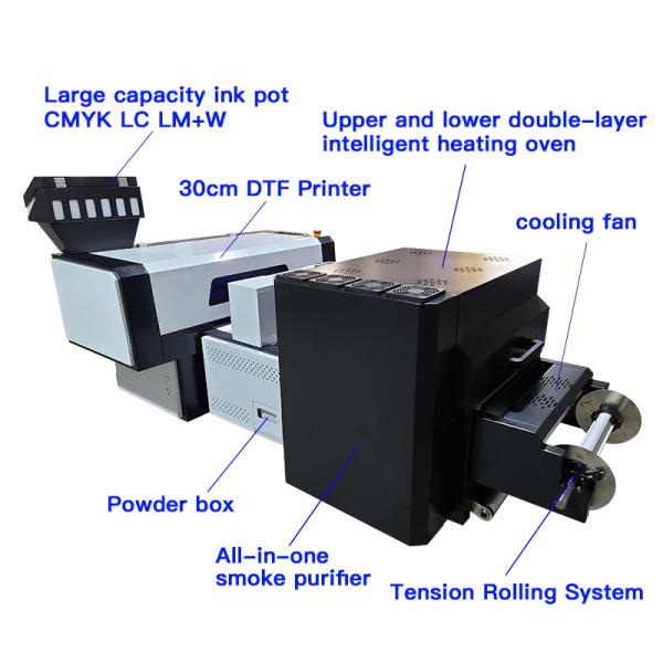 2 Heads XP600 300mm A3 Direct To Film Printer With Duster Machine