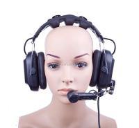 TELIKOU HD-202 XLR 5 broches mâle à oreille unique à double ensemble de casque à interphone filaire système de microphone dynamique casque antibruit