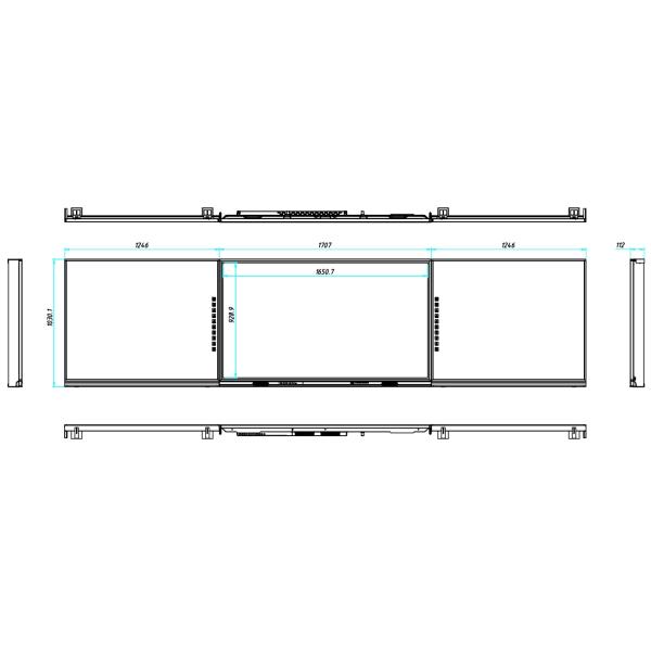 75 inch Intelligent Blackboard with Recordable Interactive side boards For School