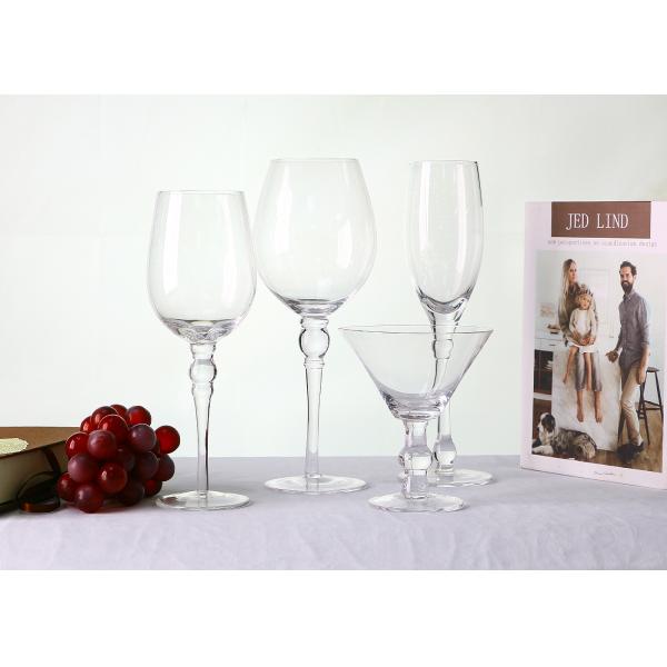 Clear Hand Blown 75mm 7 Oz Champagne Flutes Glass With Fired Finishing