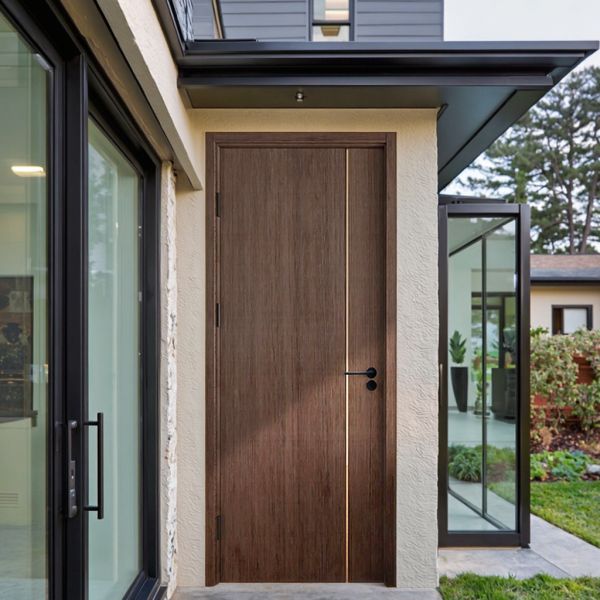 Modern Minimalist Prehung Solid Wood Doors Interior For Easy Install Hotel Bedroom