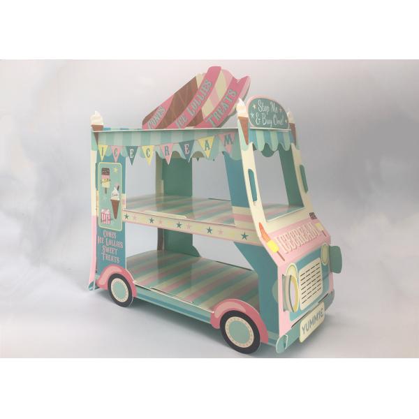 Three Tiers Festival Party Decorations Blue Car Cake Holder For Birthday Party