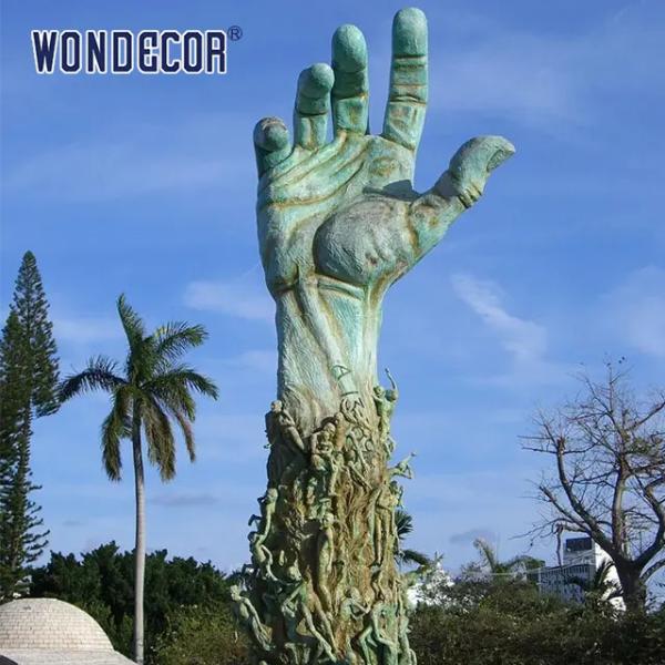 Большая открытая садовая квадратная металлическая декоративная ручная бронзовая скульптура