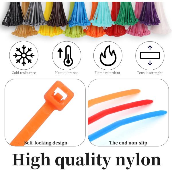 200mm Adjustable Self-Locking Plastic  Nylon Cable Tie Bracket  High-Temperature Nylon Cable Zip Ties