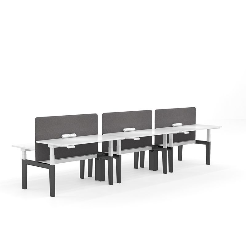 Modular Sit Stand Desk Height Adjustable Staff Desks With Fabric Divider