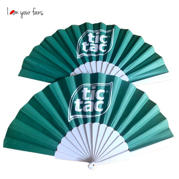 High Quality Promotion Advertising Plastic Plain Handheld Fan Folding Plastic Paper Fan