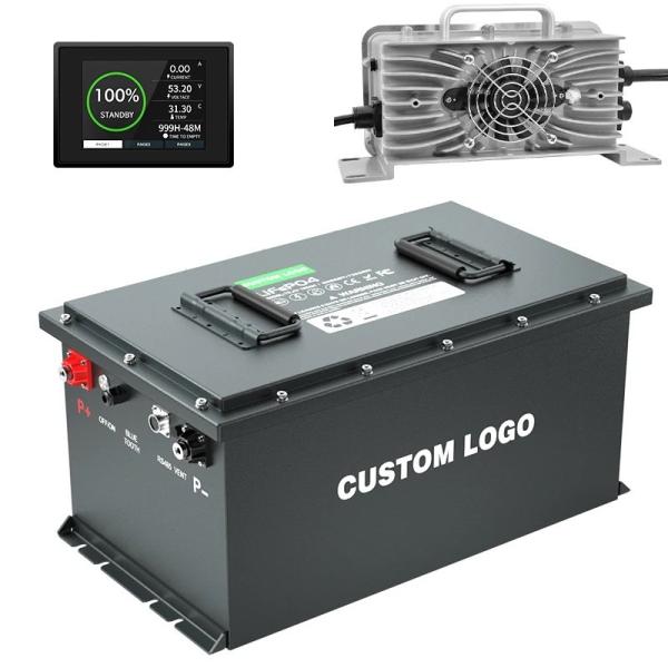 58.4V 100ah 105ah 200ah Golf Cart LiFePO4 Lithium Ion Electric Battery Pack 51.2V Deep Cycle IP64