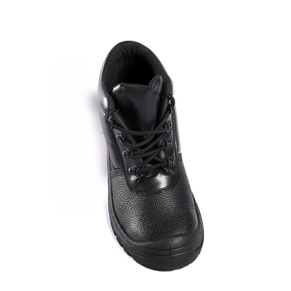 SHENGJIE Oil Acid Resistant Non-Slip Pu Outsole Steel Toe Steel Plate Protection Men'S Black Leather Safety Shoes