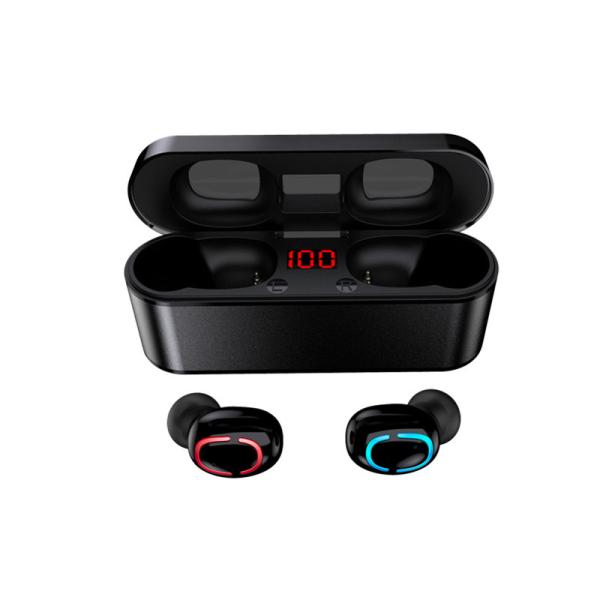 Digital Display Mini In-Ear TWS Earbuds Wireless HiFi Stereo Bluetooth Earphone with Aluminum-Alloy Charging Case
