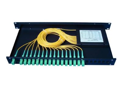 o divisor do cabo de fibra óptica 1*16 para a cremalheira montou a caixa terminal da fibra