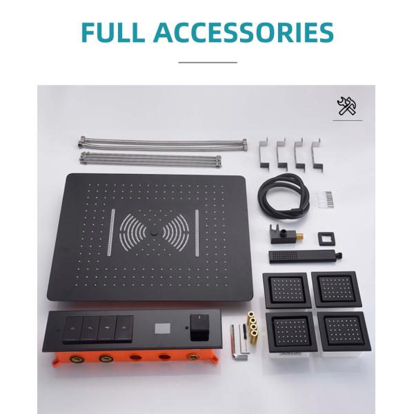 All Copper Wall Mounted Concealed Valve Showers Digital Display Rainfall Shower Set