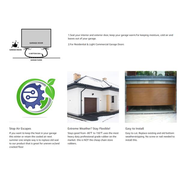 0.5mm-10mm Thickness Garage Door Bottom Weather Stripping Solution