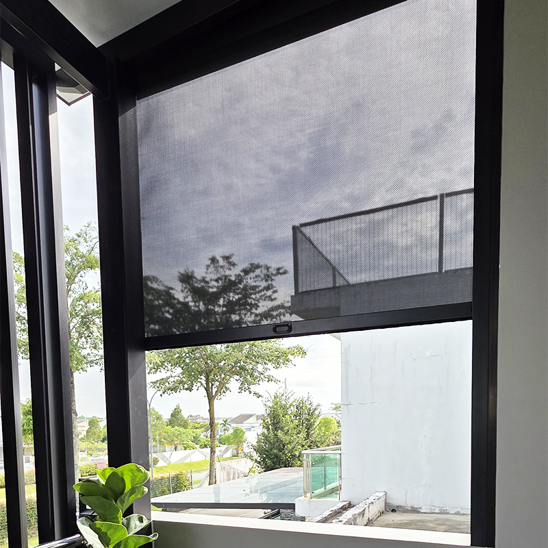 Manual Zip Track Roller Blind, No Electricity Needed, 20000 Times Push-Pull Service Life