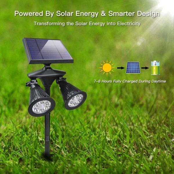 201 Stainless steel plastic Double Heads Solar Lamps Outdoor Motion Sensor Lightings