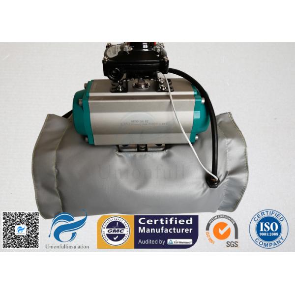 High Temperature Grey Silicone Fiberglass Removable Thermal Insulation Covers , Flange Thermal Covers