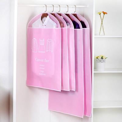Pink Non - Woven Hanging Garment Bags Dustproof With Long Zipper Closure
