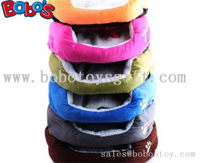 Colorful Warm Plush Material Pet Bed Puppy Dot Cat Bed With Paw Embroidery