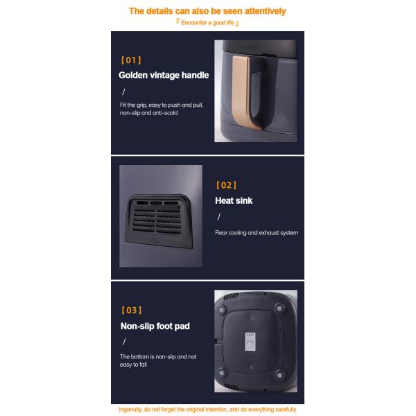 Electric 4.5L Smart Air Fryers 1400W 80 To 200 Degree