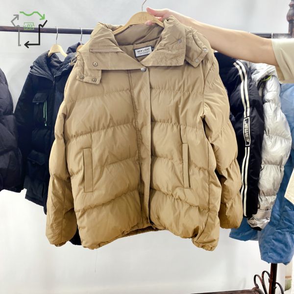 Women Used Winter Cotton Padded Suede Jacket Mixed Colors Loose Fit Grade A