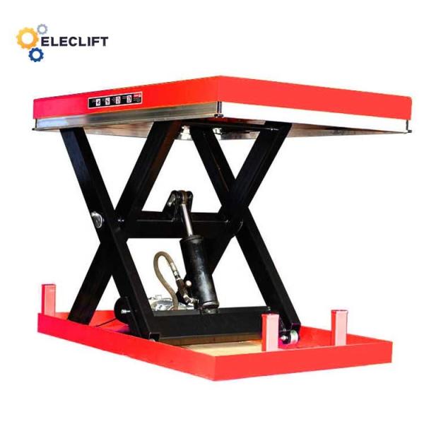 Powder Coated Steel Scissor Lift Table Easy Operation With Safety And Convenience