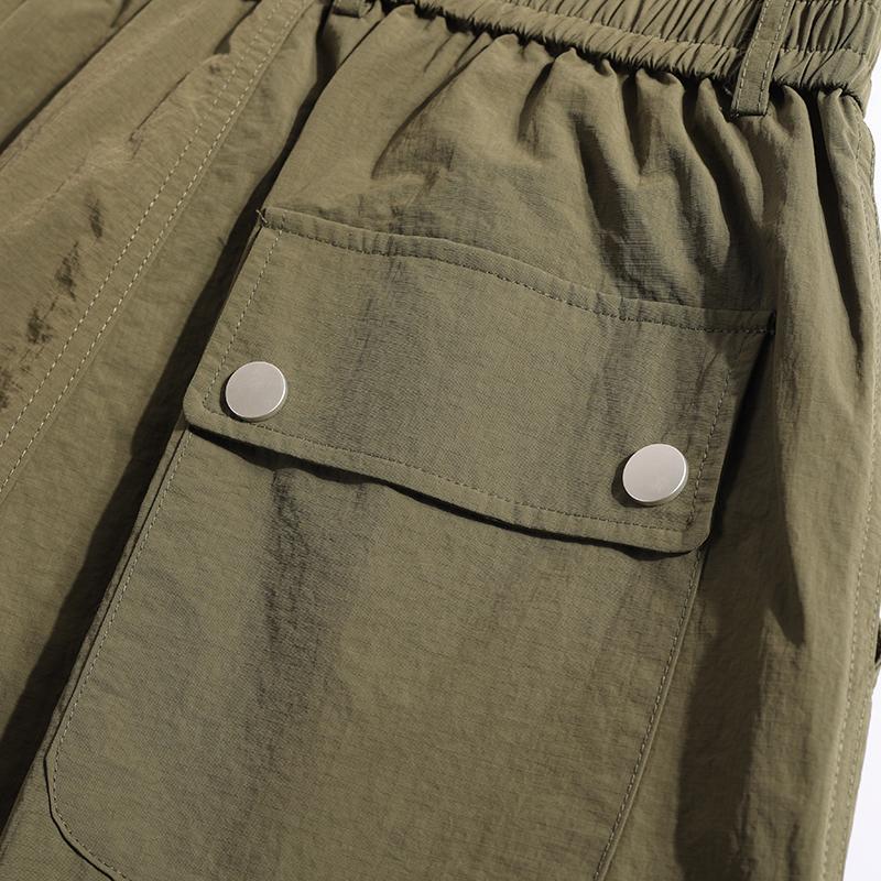 Loose Fit Mid Waist Spring/Summer Army Green Black wholesale men shorts cargo Polyurethane Elastane 100% Loose Fit Custom (DY002)