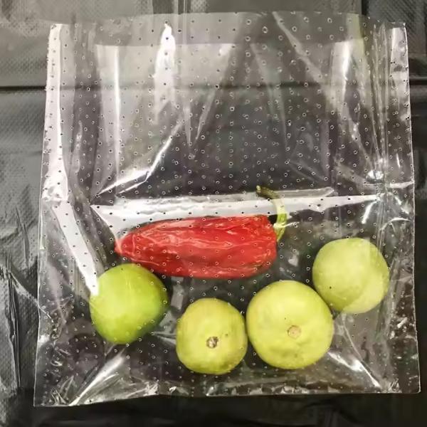 Micro Perforated Hdpe Clear Poly Plastic Bag For Vegetable Fruit
