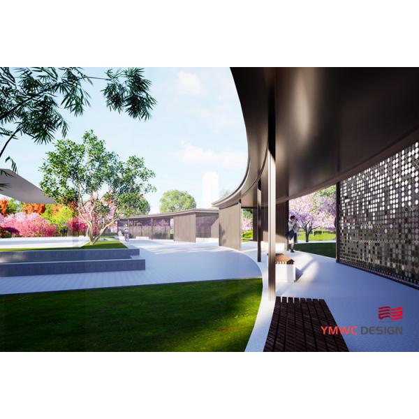 6 Color Printing Luxury Modern Outdoor Shading Pergola Steel Sculpture Customizable Size