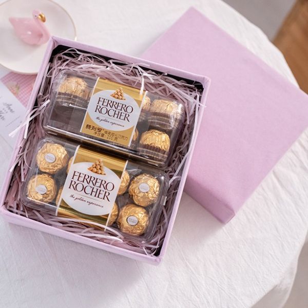 Valentine'S Day Gift Box Party Gift Packaging Paper Box With Bow Decoration, Top And Bottom Lid Gift Box