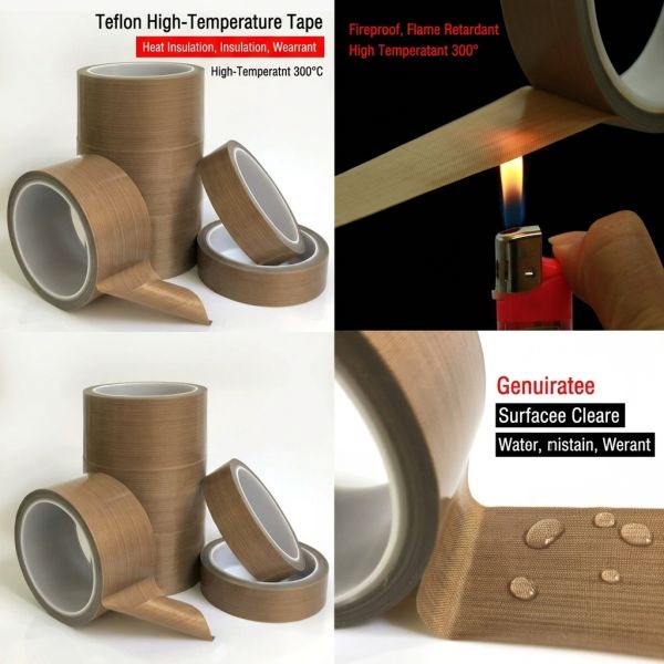 PTFE Coated Fiberglass Tape/fiberglass ptfe tape,/teflon cloth tape/high temperature cloth tape, silicone adhesive teflon tape High Temperature 300℃ Non-stick Teflon Cloth