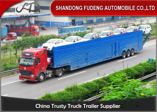 Vehicle Transport Enclosed Semi Trailer , 8-12 Sets Car Carrier Semi Trailer