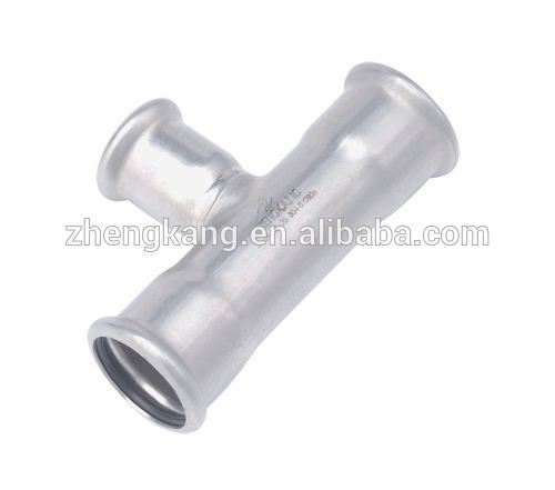 2015 high quality press fitting Sanitary pipe fitting reducing tee