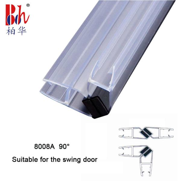 дверь PVC прокладки уплотнения двери ливня Bathroom 10mm 90° магнитная Weatherstrip