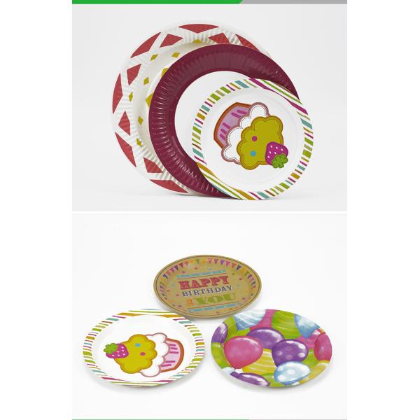 Food Grade Disposable Biodegradable Paper Plates Round Gold for Restaurant