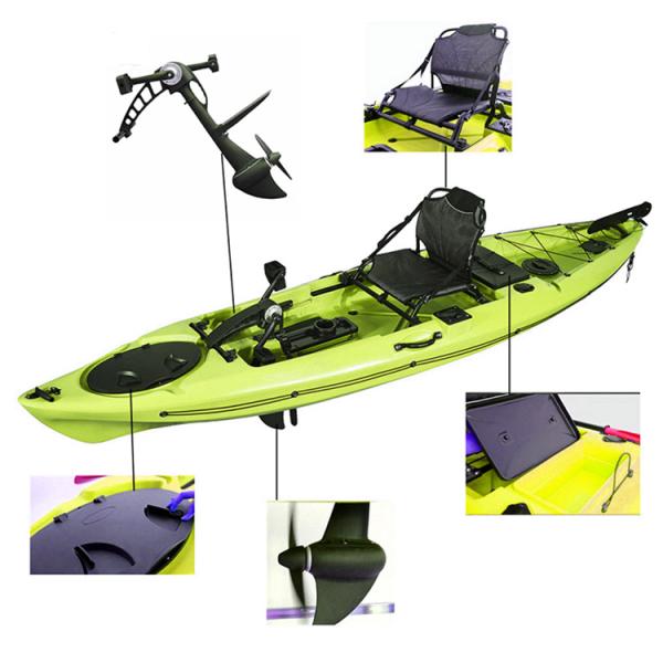 HDPE Sit On Fishing Pedal Kayaks Boats Single People 3 Years 180kgs