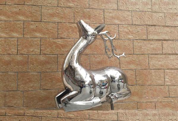 Public Decoration Abstract Metal Animal Sculptures Garden Deer Statues