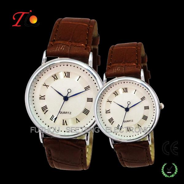 Classical Stylish Leather Strap Quartz  Wrist Watches for Lovers/Couple