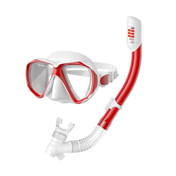 Masque et équipement de plongée en tube sec Noir Blanc