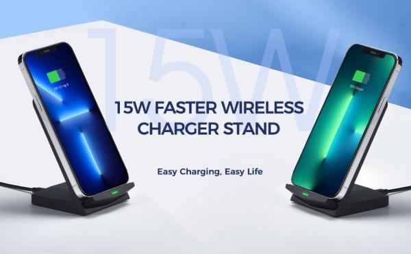 Carregador Wireless [2 Pack],15W Fast Wireless Charging Stand, Carregador Wireless Compatível com iPhone 15/15 Plus/15 Pro Ma