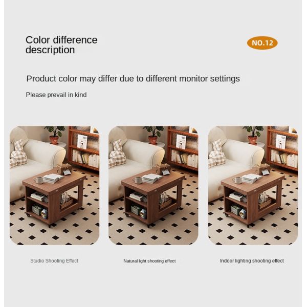 Custom Solid Wood Coffee Table Mobile Extendable Wheeled Trolley Foldable Rotating Sofa Corner Sofa Side Table for Living Room