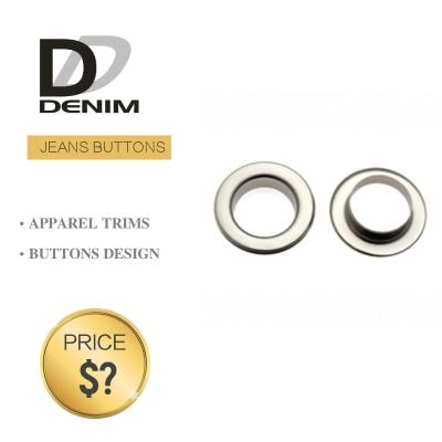 Metal Material Denim Eyelet Clothing O Ring Rivet With Brass Gold Color