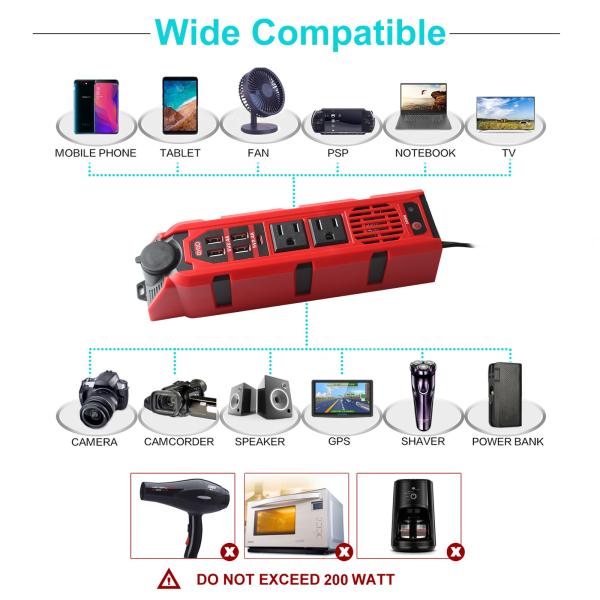 Smart Car Outlet Inverter Car Power Inverter Dc 12V To Ac 220V And Ac 110V C Car Power Inverter Dc12V To 220Vac