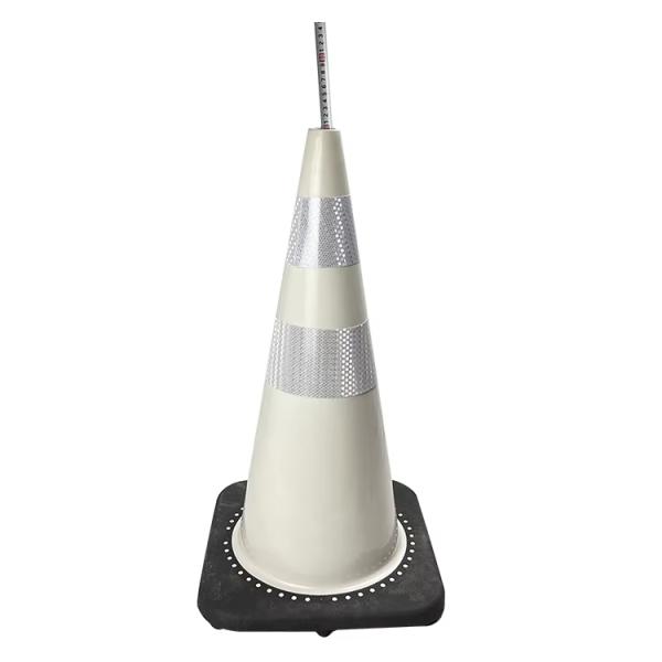 Cône de signalisation PE base caoutchouc style coréen, résistant au vent, 2kg