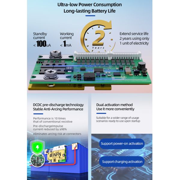 JNFN ANT Smart Integrated BMS 48V 60V 72V 17S 20S 24S 40A-80A For LiFePO4 Li-Ion LTO Battery With Bluetooth UART For E-Bike
