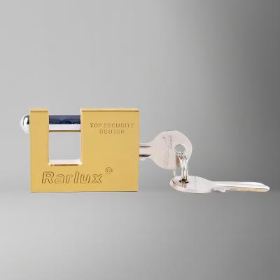 Rarlux 50-90mm High Security SOLID PADLOCK Shackle in Chrome Plated Best Padlock Brass Rectangular Padlock