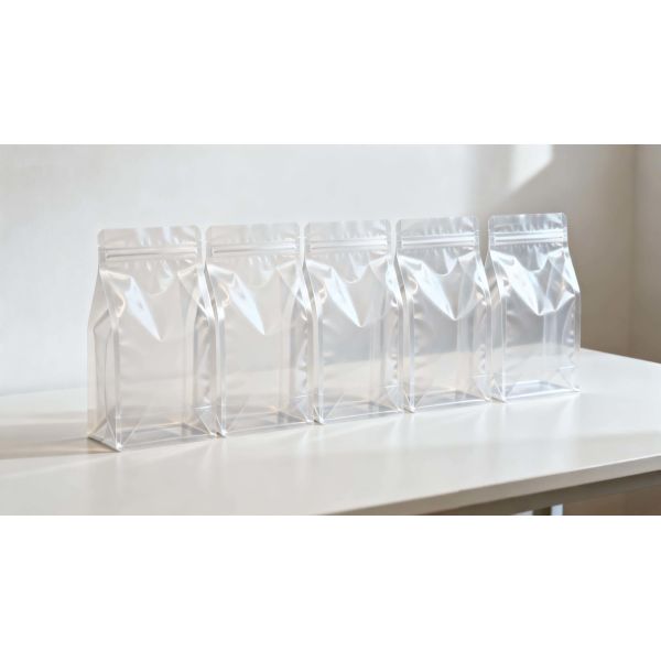 Customizable Clear transparent square bottom Bag For Food Packaging
