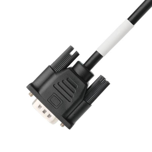 D-SUB-9Pin Male Connector With Solder Type, White Rubber Core, And Nickel-Plated Shell To D-SUB-9Pin Female Connector