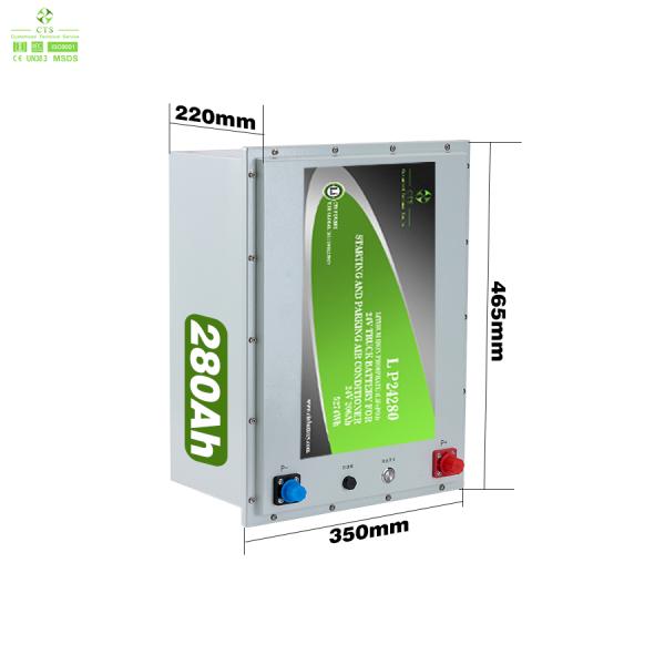 IP67 Waterproof 25.6V 280Ah Lithium Truck Battery for Starting and Parking Air Conditioner Lifepo4 Batteries Rechargeable