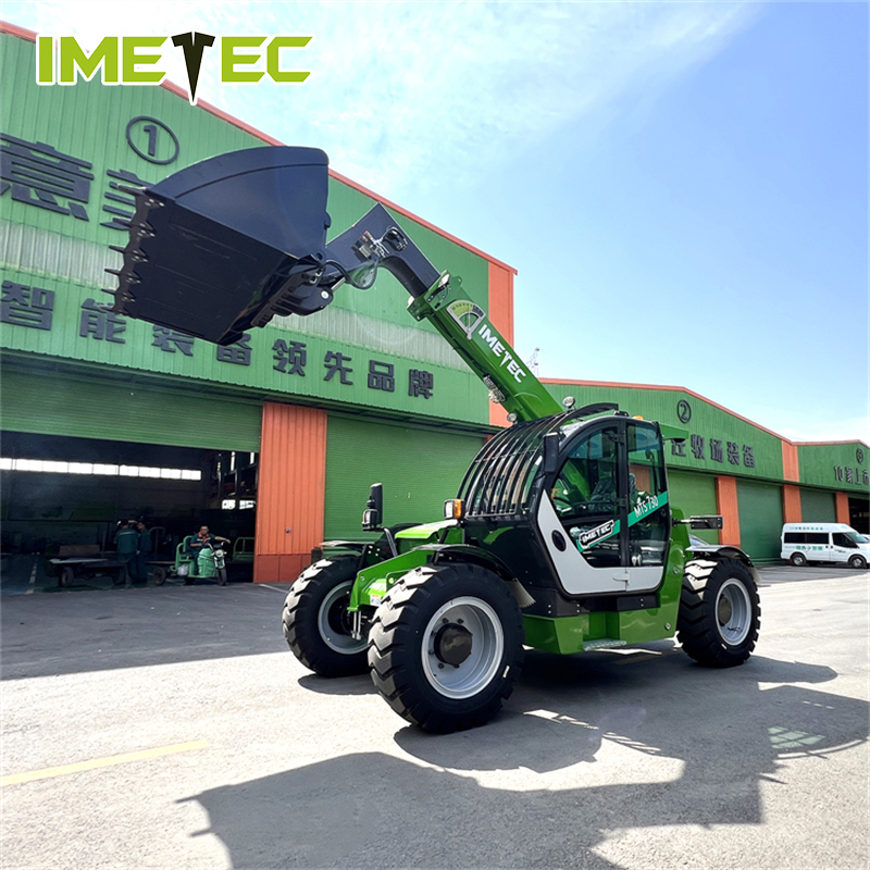 IMETEC Telescopic Handler Forklift with 3Ton Lifting Capacity Quick Hitch and Compact Chassis for Farm and Construction